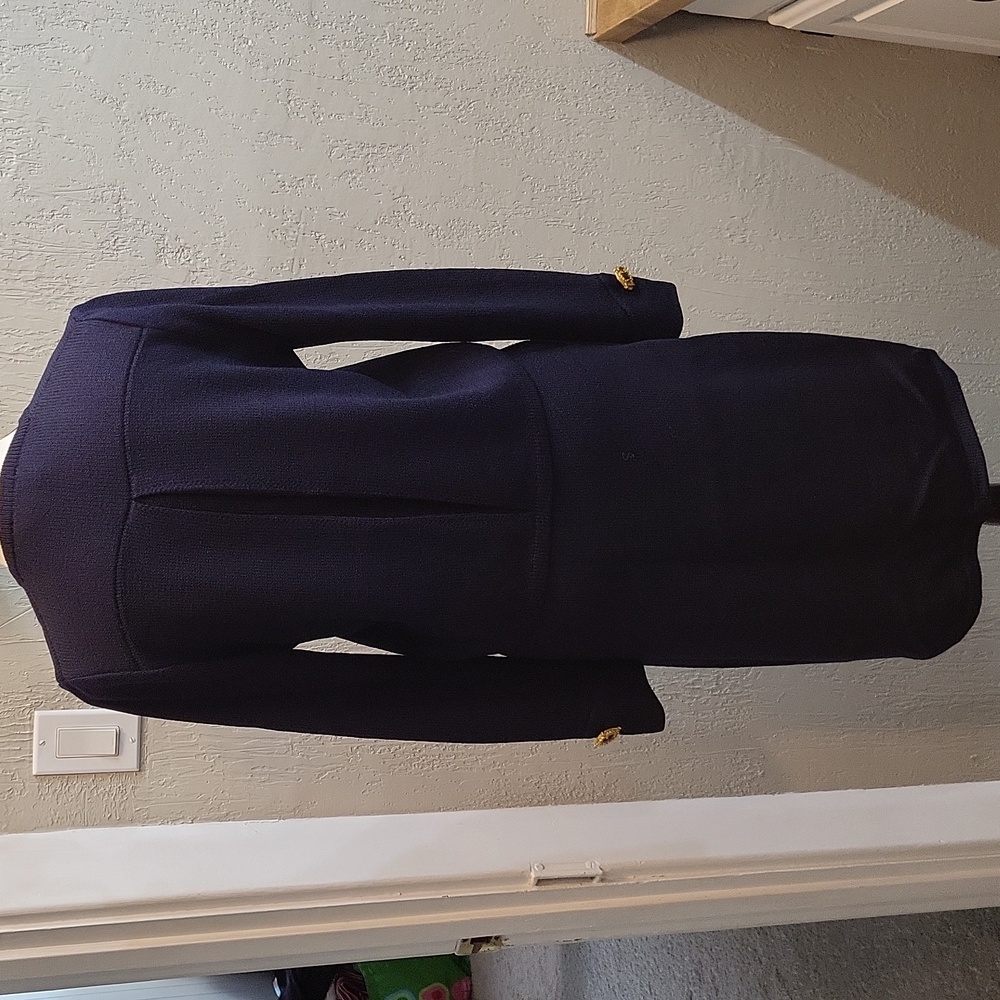 Vintage ST JOHN By Marie Gray 2 pc Navy Knit Suit Set - Picture 8 of 13